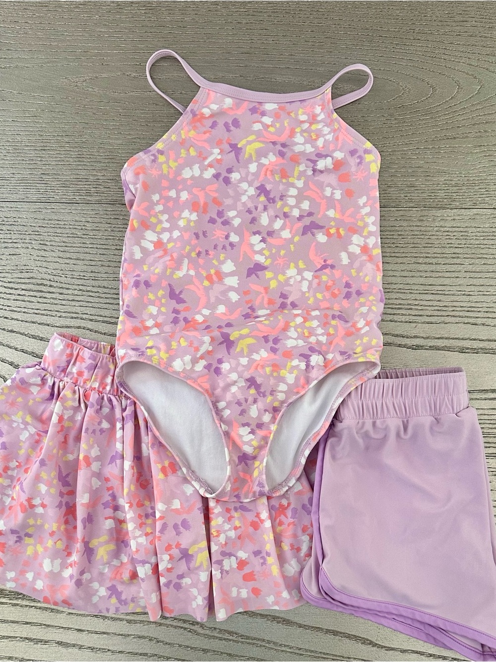 Carter’s Girls 3-Piece Printed 1-Piece Swimsuit & Short/Skirt Set - Size 5